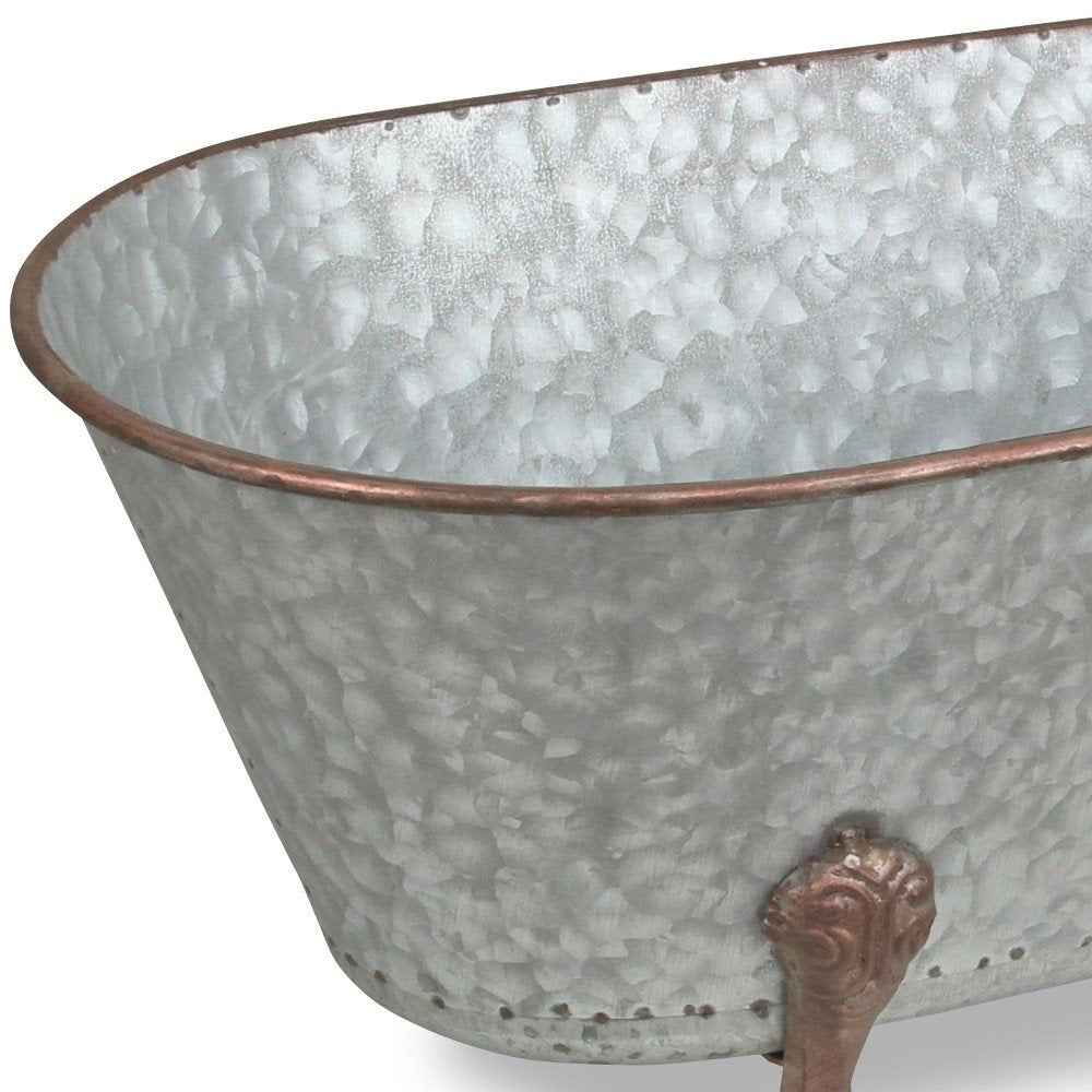 7" Gray Galvanized Metal Hand Painted Tabletop Sculpture