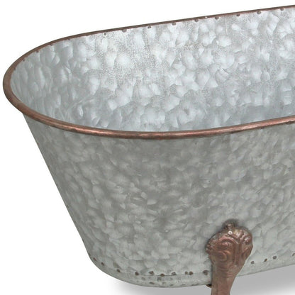 7" Gray Galvanized Metal Hand Painted Tabletop Sculpture