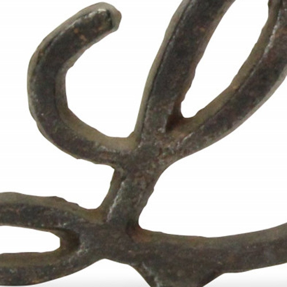 3" Black Cast Iron Love Hand Painted Tabletop Sculpture