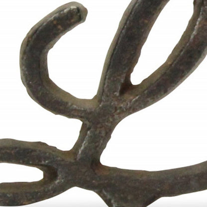 3" Black Cast Iron Love Hand Painted Tabletop Sculpture