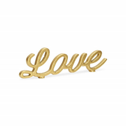 3" Gold Cast Iron Love Hand Painted Sculpture