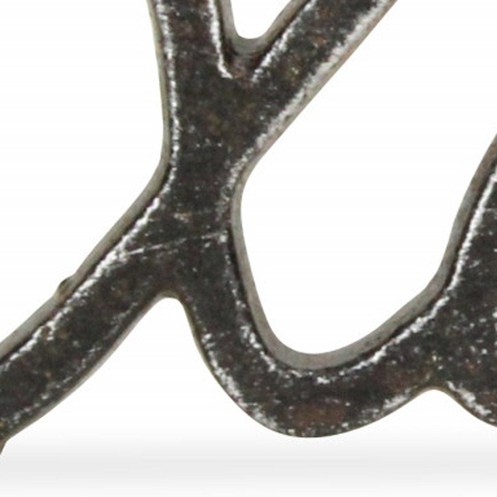 3" Black Cast Iron Hand Painted XOXO Sentiment Tabletop Sculpture