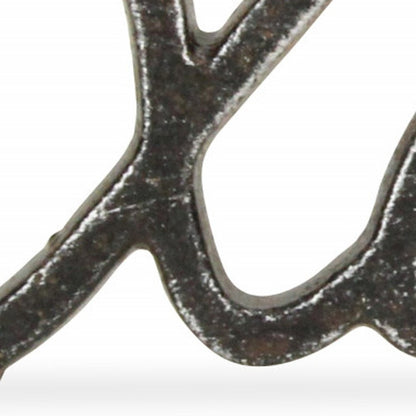 3" Black Cast Iron Hand Painted XOXO Sentiment Tabletop Sculpture