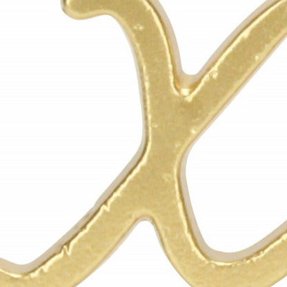 3" Gold Cast Iron Hand Painted XOXO Sentiment Tabletop Sculpture