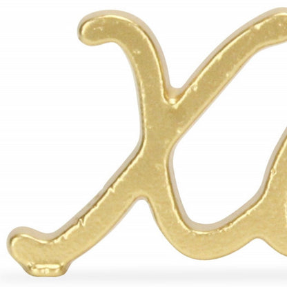 3" Gold Cast Iron Hand Painted XOXO Sentiment Tabletop Sculpture