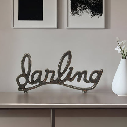 5" Black Cast Iron Hand Painted Darling Tabletop Sculpture