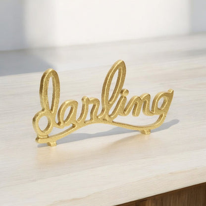 5" Gold Cast Iron Hand Painted Darling Tabletop Sculpture