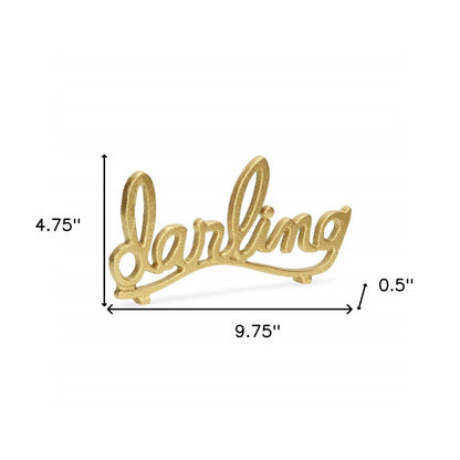 5" Gold Cast Iron Hand Painted Darling Tabletop Sculpture