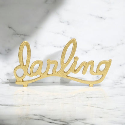 5" Gold Cast Iron Hand Painted Darling Tabletop Sculpture