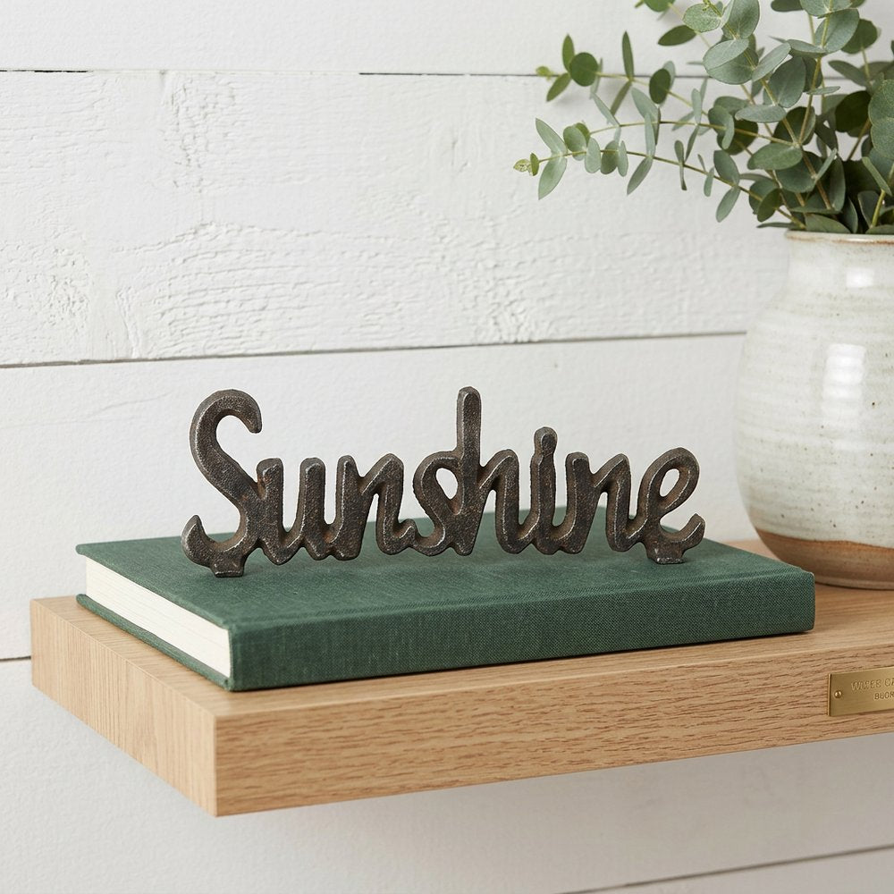 3" Black Cast Iron Hand Painted Sunshine Sculpture