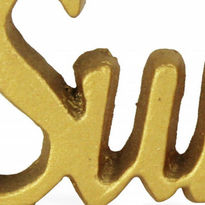 3" Gold Cast Iron Hand Painted Sunshine Sculpture