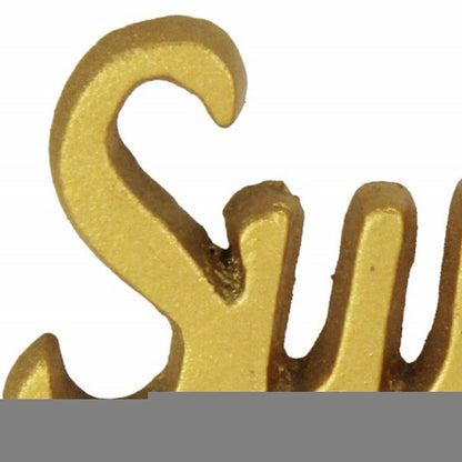 3" Gold Cast Iron Hand Painted Sunshine Sculpture