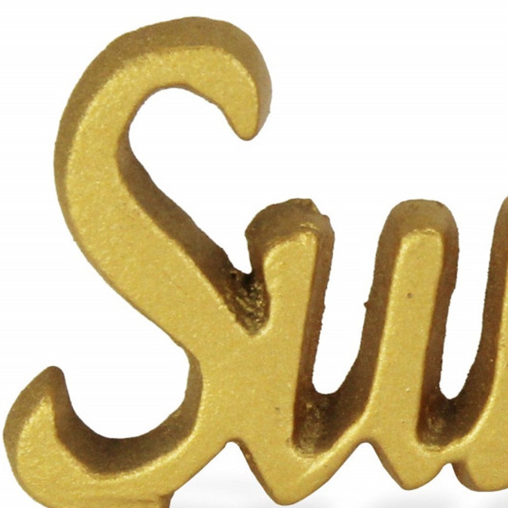 3" Gold Cast Iron Hand Painted Sunshine Sculpture