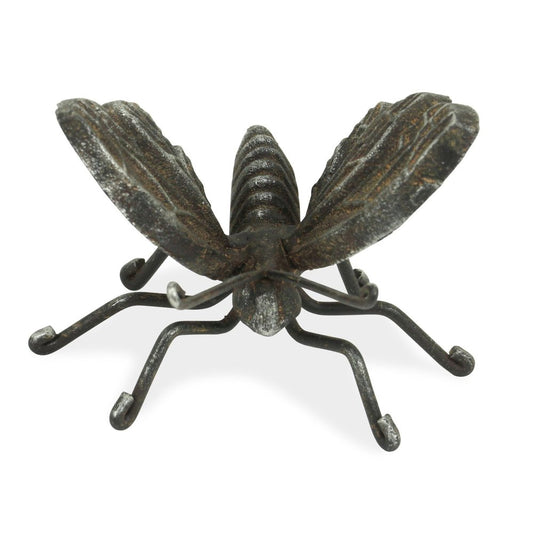 4" Black Cast Iron Butterfly Hand Painted Tabletop Sculpture