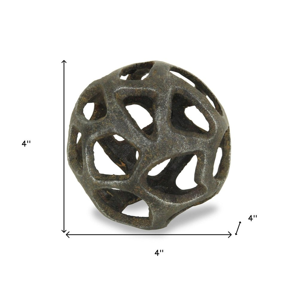 4" Black Cast Iron Hand Painted Tabletop Sculpture