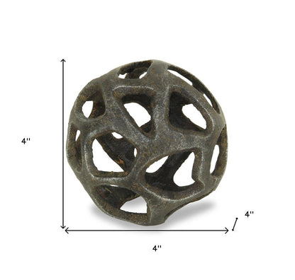 4" Black Cast Iron Hand Painted Tabletop Sculpture