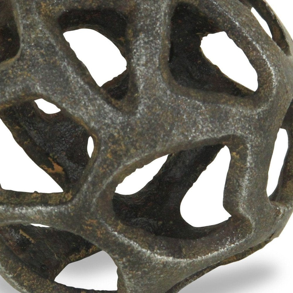 4" Black Cast Iron Hand Painted Tabletop Sculpture