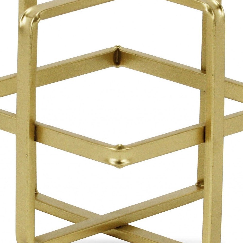 6" Gold Metal Abstract Hand Painted Sculpture