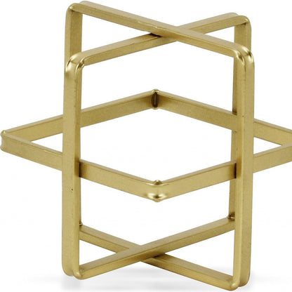 6" Gold Metal Abstract Hand Painted Sculpture