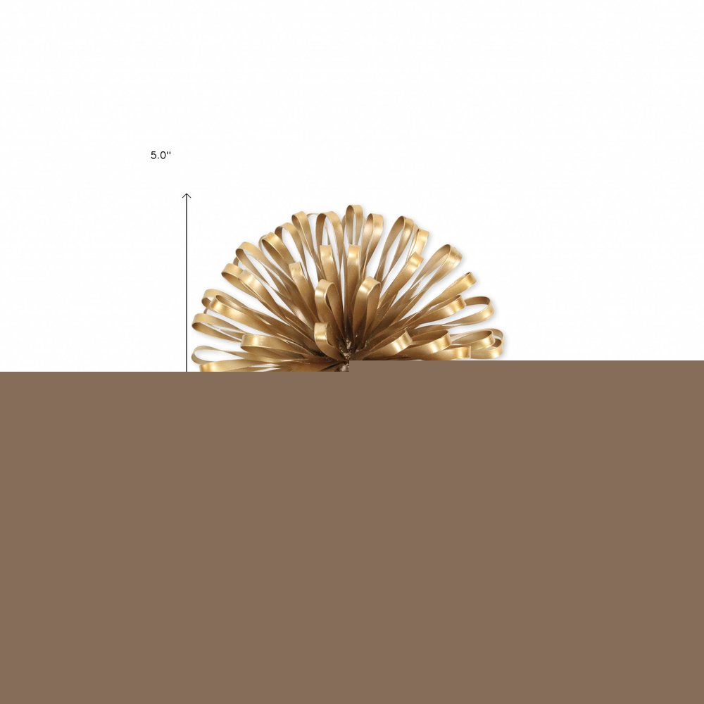 5" Gold Metal Abstract Hand Painted Sculpture