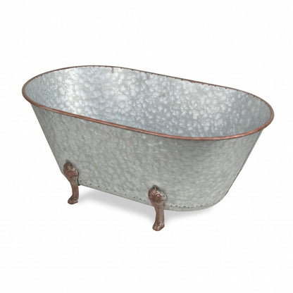 11" Gray Galvanized Metal Hand Painted Tabletop Sculpture