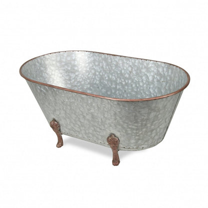 11" Gray Galvanized Metal Hand Painted Tabletop Sculpture