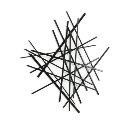 29" X 27" Black Metal Novelty Abstract Hanging Dimensional Sculpture