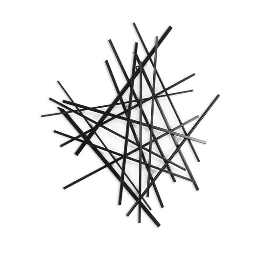 29" X 27" Black Metal Novelty Abstract Hanging Dimensional Sculpture