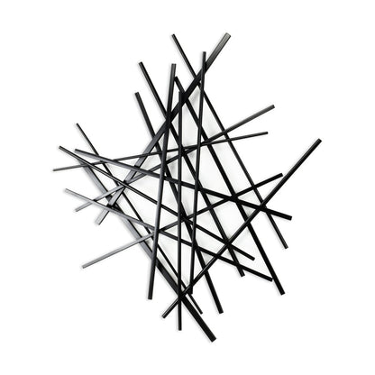 29" X 27" Black Metal Novelty Abstract Hanging Dimensional Sculpture