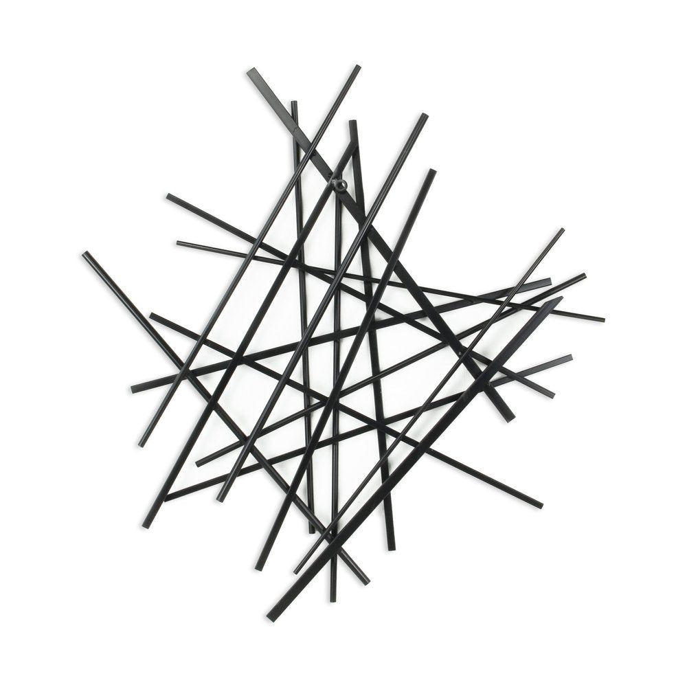 29" X 27" Black Metal Novelty Abstract Hanging Dimensional Sculpture
