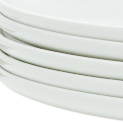White Six Piece Round Coupe Porcelain Service For Six Dinner Plate Set