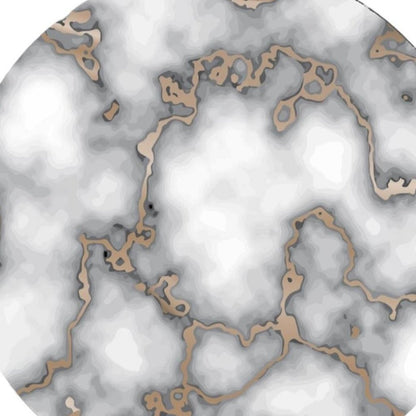 15" Set of Two Gold And Gray Abstract Round Placemats