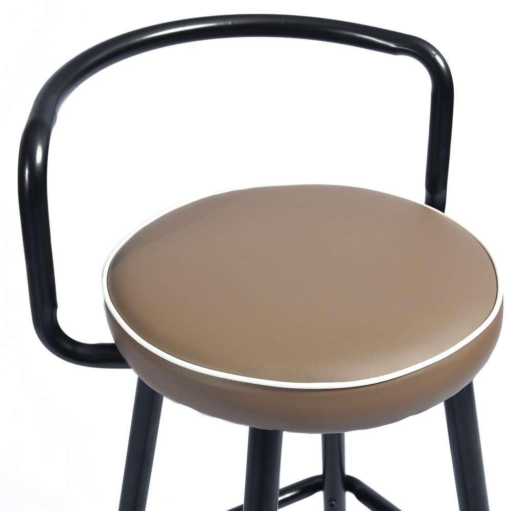 Set of Two 24" Black Steel Low Back Counter Height Bar Chairs