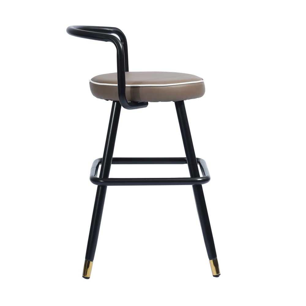 Set of Two 24" Black Steel Low Back Counter Height Bar Chairs