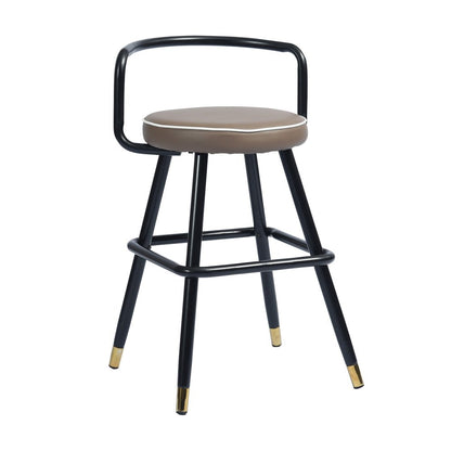 Set of Two 24" Black Steel Low Back Counter Height Bar Chairs