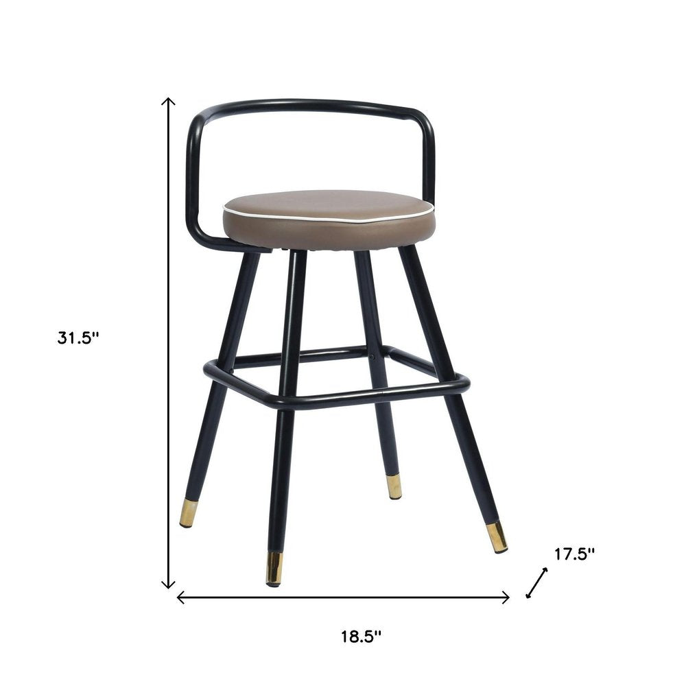 Set of Two 24" Black Steel Low Back Counter Height Bar Chairs