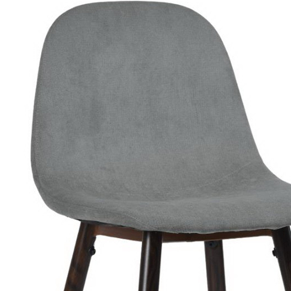 Set of Two 26" Gray And Gold Steel Counter Height Bar Chairs