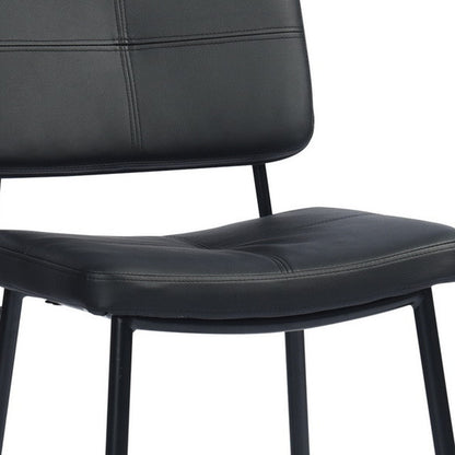 Set Of Two 36" Black Faux Leather Low Back Counter Height Bar Chairs