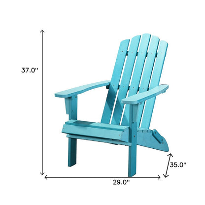 29" Blue Heavy Duty Plastic Indoor Outdoor Adirondack Chair