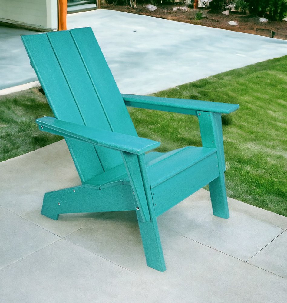31" Blue Heavy Duty Plastic Indoor Outdoor Adirondack Chair