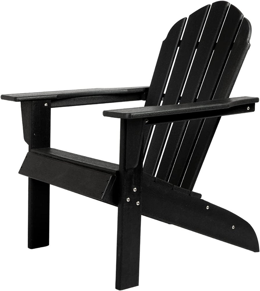 32" Black Heavy Duty Plastic Indoor Outdoor Adirondack Chair