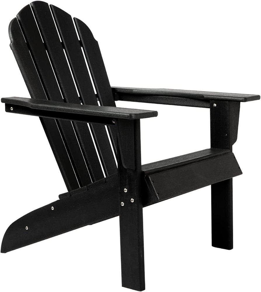 32" Black Heavy Duty Plastic Indoor Outdoor Adirondack Chair
