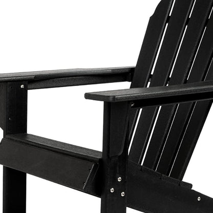 32" Black Heavy Duty Plastic Indoor Outdoor Adirondack Chair
