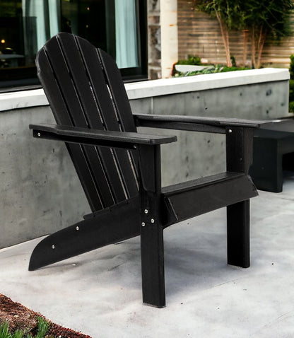 32" Black Heavy Duty Plastic Indoor Outdoor Adirondack Chair