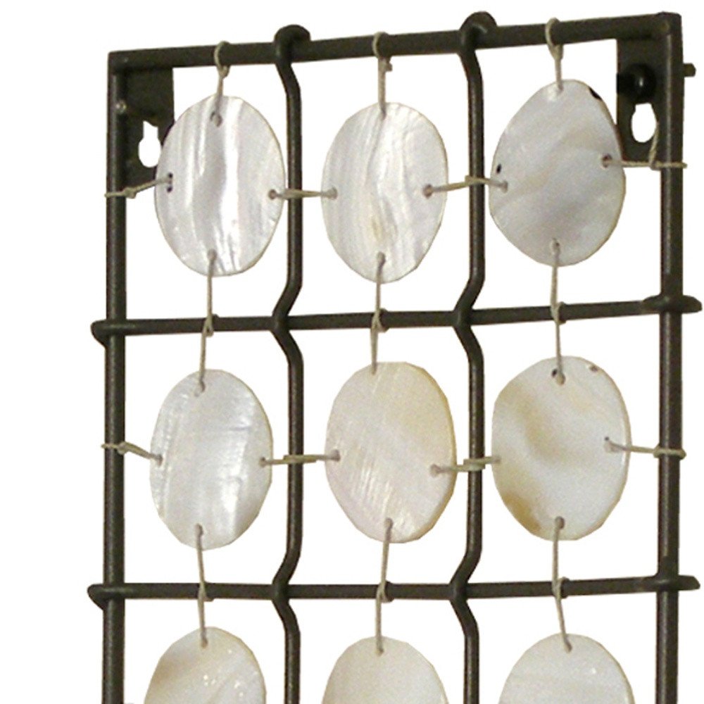 15" Brown And White Geometric Iron Wall Sconce Candle Holder With Candle