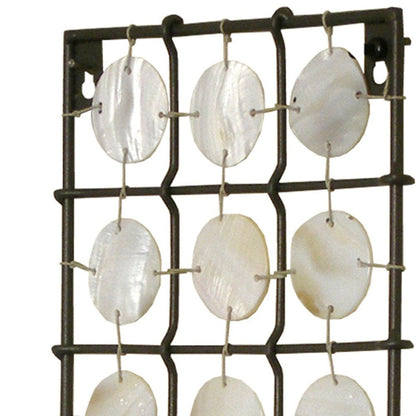 15" Brown And White Geometric Iron Wall Sconce Candle Holder With Candle