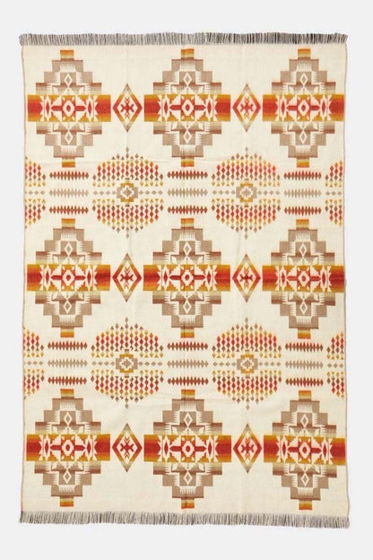 Off White Woven Acrylic Reversable Throw