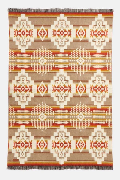 Off White Woven Acrylic Reversable Throw