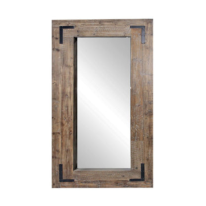 75" Brown Wood Framed Leaning Accent Mirror