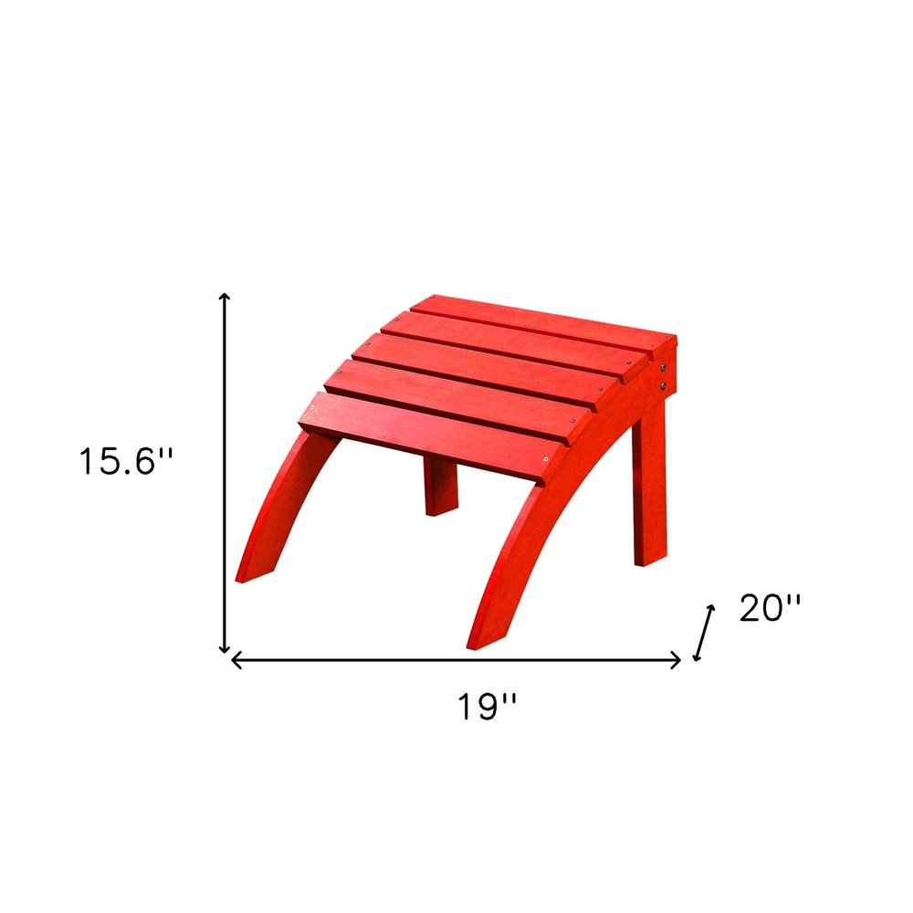 19" Plastic Red Specialty Outdoor Footstool Ottoman